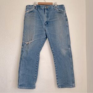 Vintage 90’s Wrangler 13MWZ Cowboy Cut 40x29 Distressed Jeans